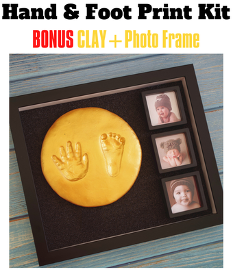 clay hand and footprint